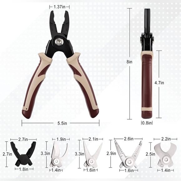 5-Piece Pliers Cutters Hand Tools Sets – Stripping 10-22 AWG Wire Stripper - Picture 5 of 6